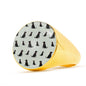 Labrador Retriever Pattern Print Signet Ring