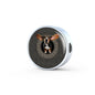 Basset Hound Dog Print Circle Charm Steel Bracelet