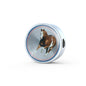 American Paint Horse Print Circle Charm Steel Bracelet