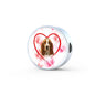 Basset Hound Print Circle Charm Bracelet