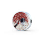 English Springer Spaniel Print Circle Charm Steel Bracelet