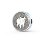 Cute Middle White Pig Print Circle Charm Steel Bracelet