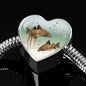 Corydoras Paleatus Fish Print Heart Charm Steel Bracelet