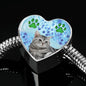 Cute American Shorthair Print Heart Charm Steel Bracelet