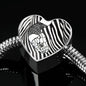 Black&White Snake Print Heart Charm Steel Bracelet