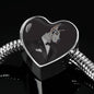 Amazing Great Dane Dog Print Heart Charm Steel Bracelet