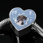 Spanish Water Dog Print Heart Charm Steel Bracelet