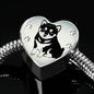 Shiba Inu Dog Print Heart Charm Steel Bracelet