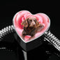 Boykin Spaniel Print Heart Charm Steel Bracelet
