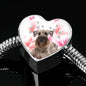 Cesky Terrier Print Heart Charm Steel Bracelet
