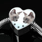 Tonkinese Cat Print Heart Charm Steel Bracelet