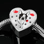 Cute Boston Terrier Print Heart Charm Steel Bracelet