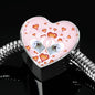 Maltese Dog Print Heart Charm Steel Bracelet