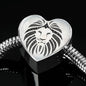 Lion Black&White Art Print Heart Charm Steel Bracelet