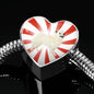 American Eskimo Dog Print Heart Charm Steel Bracelet