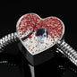 English Springer Spaniel Print Heart Charm Steel Bracelet