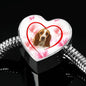 Basset Hound Print Heart Charm Bracelet