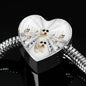 Cute Old English Sheepdog Dog Print Heart Charm Steel Bracelet