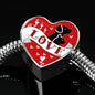 Cute Pets Print Heart Charm Steel Bracelet