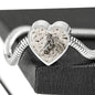 Appaloosa Horse Print Heart Charm Steel Bracelet