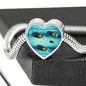 Achilles Tang Fish Print Heart Charm Steel Bracelet