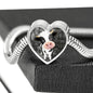 Cow Print Heart Charm Steel Bracelet