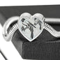 Parrot Vector Art Print Heart Charm Steel Bracelet