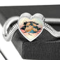 Golden Hamster Hanging Print Heart Charm Steel Bracelet