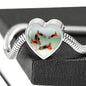 Lovely Common Molly Fish Print Heart Pendant Steel Bracelet