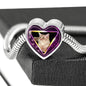 Javanese Cat Print Heart Charm Steel Bracelet