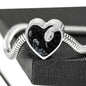 Amazing Snake Print Heart Charm Steel Bracelet