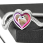 Campbell Dwarf Hamster Print Heart Charm Steel Bracelet