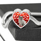 British Shorthair Cat Print Heart Charm Steel Bracelet