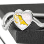 Cockatoo Parrot Art Print Heart Charm Steel Bracelet