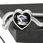 Tibetan Mastiff Dog Art Print Heart Charm Steel Bracelet