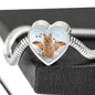 Australian Terrier Print Heart Charm Steel Bracelet