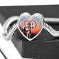 Lovely Great Dane Print Heart Charm Steel Bracelet
