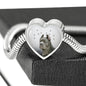 Cane Corso Print Heart Charm Steel Bracelet