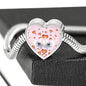 Maltese Dog Print Heart Charm Steel Bracelet