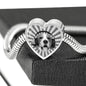 Beagle Dog Print Heart Charm Steel Bracelet