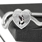 Boston Terrier Print Heart Steel Bracelet