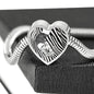 Black&White Snake Print Heart Charm Steel Bracelet