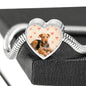 Airedale Terrier Print Luxury Heart Charm Bracelet