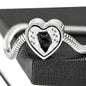 Nebelung Cat Print Heart Charm Steel Bracelet