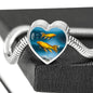 Butterfly Koi Fish Print Heart Charm Steel Bracelet