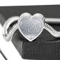 Cute Dog Print Heart Charm Steel Bracelet