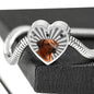 Rhodesian Ridgeback Print Heart Charm Steel Bracelet