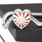 American Eskimo Dog Print Heart Charm Steel Bracelet