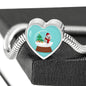 Maltese Dog Print Heart Charm Christmas Special Steel Bracelet
