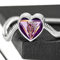 Horse Designer Art Print Heart Charm Steel Bracelet